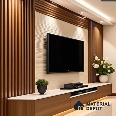 Textured beige wall with subtle shadow 5.3 ft 6.5 ft CNC Made HDHMR Panel - 17 mm (Height -1615 mm, Width - 2000 mm)