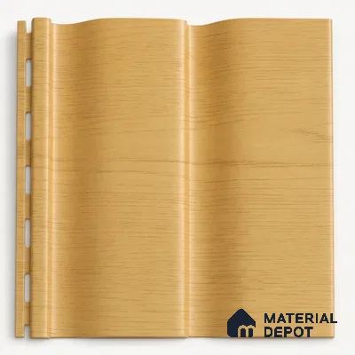 Honey Maple 10 ft x 0.89 ft (3060x270 mm) Wave Design Interior & Exterior Wall & Ceiling Panel - 16 mm | Suitable for Balcony, Facade & Open Area | Width is Subjected to 5% Variation