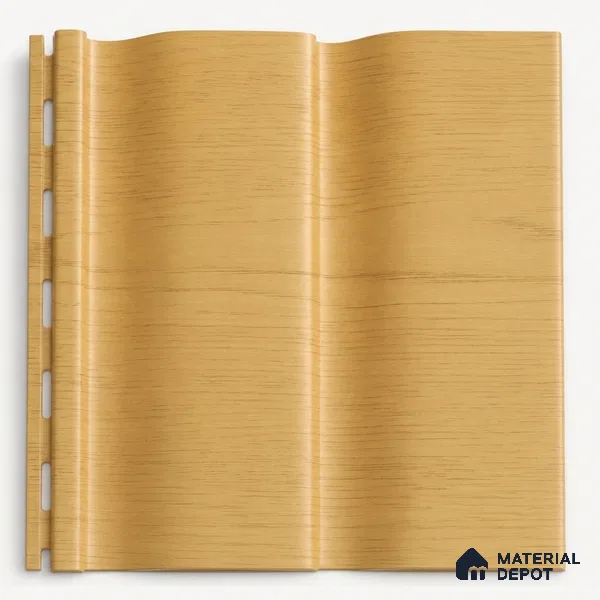 Honey Maple 10 ft x 0.89 ft (3060x270 mm) Wave Design Interior & Exterior Wall & Ceiling Panel - 16 mm | Suitable for Balcony, Facade & Open Area | Width is Subjected to 5% Variation