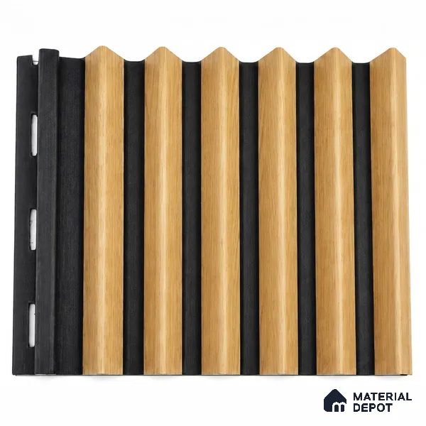 Honey Maple 10 ft x 0.85 ft (3060x260 mm) Prism Dual Tone Design Interior & Exterior Wall & Ceiling Panel - 21 mm | Suitable for Balcony, Facade & Open Area | Width is Subjected to 5% Variation