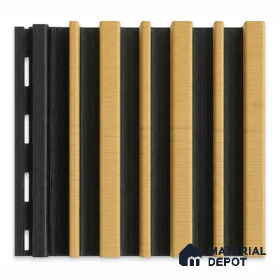 Honey Maple 10 ft x 0.89 ft (3060x270 mm) Stripes Dual Tone Design Interior & Exterior Wall & Ceiling Panel - 20 mm | Suitable for Balcony, Facade & Open Area | Width is Subjected to 5% Variation