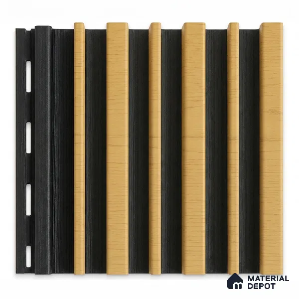 Honey Maple 10 ft x 0.89 ft (3060x270 mm) Stripes Dual Tone Design Interior & Exterior Wall & Ceiling Panel - 20 mm | Suitable for Balcony, Facade & Open Area | Width is Subjected to 5% Variation