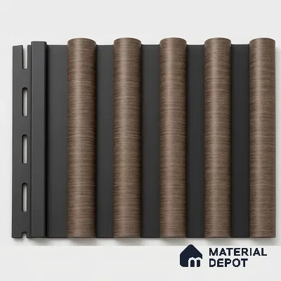 Danish Teak 10 ft x 0.7 ft (3060x215 mm) Dome Dual Black Design Interior & Exterior Wall & Ceiling Panel - 20 mm | Suitable for Balcony, Facade & Open Area | Width is Subjected to 5% Variation