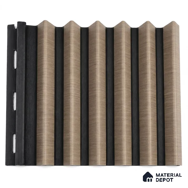 Danish Teak 10 ft x 0.85 ft (3060x260 mm) Prism Dual Tone Design Interior & Exterior Wall & Ceiling Panel - 21 mm | Suitable for Balcony, Facade & Open Area | Width is Subjected to 5% Variation