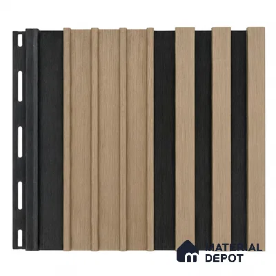 Danish Teak 10 ft x 0.89 ft (3060x270 mm) Unic Dual Tone Design Interior & Exterior Wall & Ceiling Panel - 15 mm | Suitable for Balcony, Facade & Open Area | Width is Subjected to 5% Variation