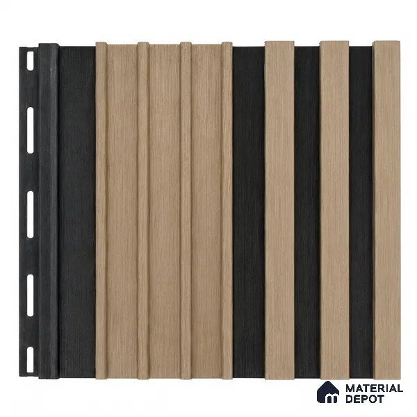 Danish Teak 10 ft x 0.89 ft (3060x270 mm) Unic Dual Tone Design Interior & Exterior Wall & Ceiling Panel - 15 mm | Suitable for Balcony, Facade & Open Area | Width is Subjected to 5% Variation