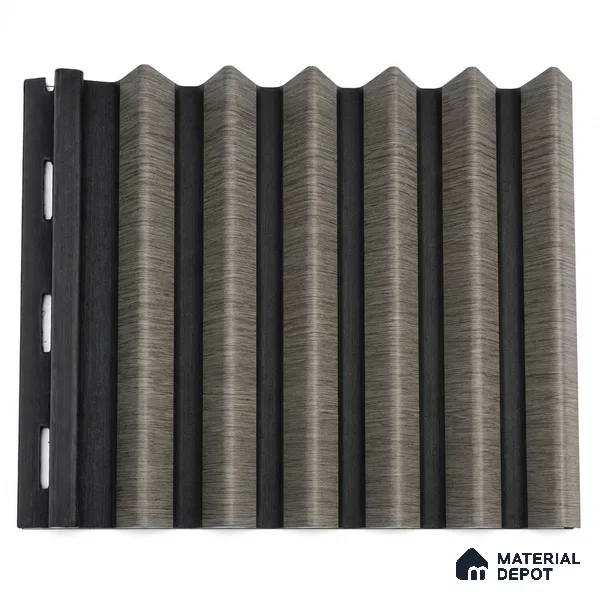 Oak Noir 10 ft x 0.85 ft (3060x260 mm) Prism Dual Tone Design Interior & Exterior Wall & Ceiling Panel - 21 mm | Suitable for Balcony, Facade & Open Area | Width is Subjected to 5% Variation