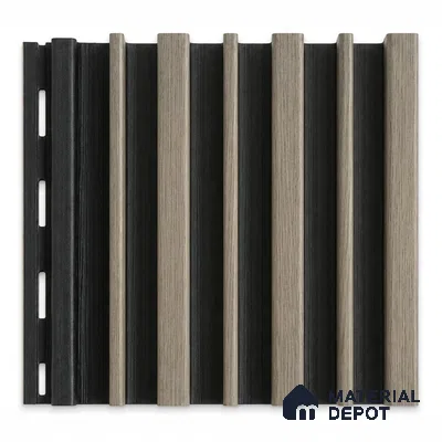 Oak Noir 10 ft x 0.89 ft (3060x270 mm) Stripes Dual Tone Design Interior & Exterior Wall & Ceiling Panel - 20 mm | Suitable for Balcony, Facade & Open Area | Width is Subjected to 5% Variation