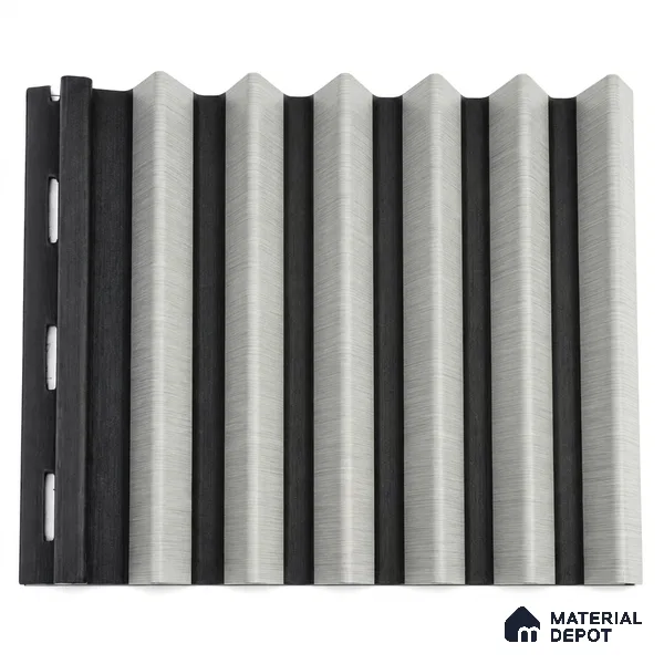 White Mist 10 ft x 0.85 ft (3060x260 mm) Prism Dual Tone Design Interior & Exterior Wall & Ceiling Panel - 21 mm | Suitable for Balcony, Facade & Open Area | Width is Subjected to 5% Variation