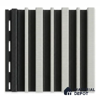 White Mist 10 ft x 0.89 ft (3060x270 mm) Stripes Dual Tone Design Interior & Exterior Wall & Ceiling Panel - 20 mm | Suitable for Balcony, Facade & Open Area | Width is Subjected to 5% Variation