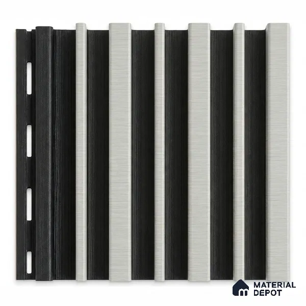 White Mist 10 ft x 0.89 ft (3060x270 mm) Stripes Dual Tone Design Interior & Exterior Wall & Ceiling Panel - 20 mm | Suitable for Balcony, Facade & Open Area | Width is Subjected to 5% Variation