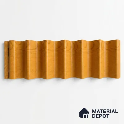 Gold Maple 10 ft x 0.85 ft (3060x260 mm) Prism Design Interior & Exterior Wall & Ceiling Panel - 21 mm | Suitable for Balcony, Facade & Open Area | Width is Subjected to 5% Variation