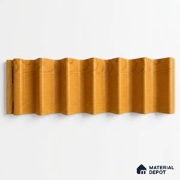 Gold Maple 10 ft x 0.85 ft (3060x260 mm) Prism Design Interior & Exterior Wall & Ceiling Panel - 21 mm | Suitable for Balcony, Facade & Open Area | Width is Subjected to 5% Variation