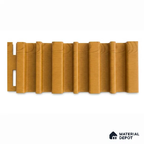 Gold Maple 10 ft x 0.89 ft (3060x270 mm) Stripes Design Interior & Exterior Wall & Ceiling Panel - 20 mm | Suitable for Balcony, Facade & Open Area | Width is Subjected to 5% Variation