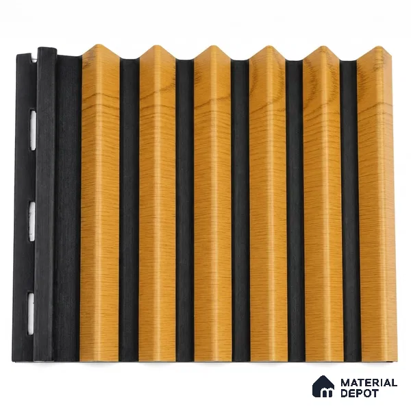 Gold Maple 10 ft x 0.85 ft (3060x260 mm) Prism Dual Tone Design Interior & Exterior Wall & Ceiling Panel - 21 mm | Suitable for Balcony, Facade & Open Area | Width is Subjected to 5% Variation
