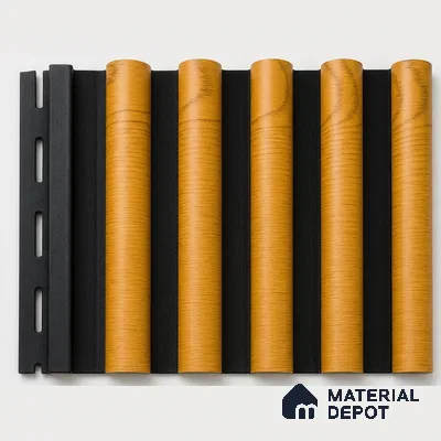 Gold Maple 10 ft x 0.7 ft (3060x215 mm) Dome Dual Black Design Interior & Exterior Wall & Ceiling Panel - 20 mm | Suitable for Balcony, Facade & Open Area | Width is Subjected to 5% Variation