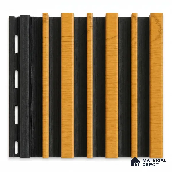 Gold Maple 10 ft x 0.89 ft (3060x270 mm) Stripes Dual Tone Design Interior & Exterior Wall & Ceiling Panel - 20 mm | Suitable for Balcony, Facade & Open Area | Width is Subjected to 5% Variation