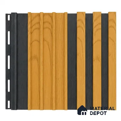 Gold Maple 10 ft x 0.89 ft (3060x270 mm) Unic Dual Tone Design Interior & Exterior Wall & Ceiling Panel - 15 mm | Suitable for Balcony, Facade & Open Area | Width is Subjected to 5% Variation