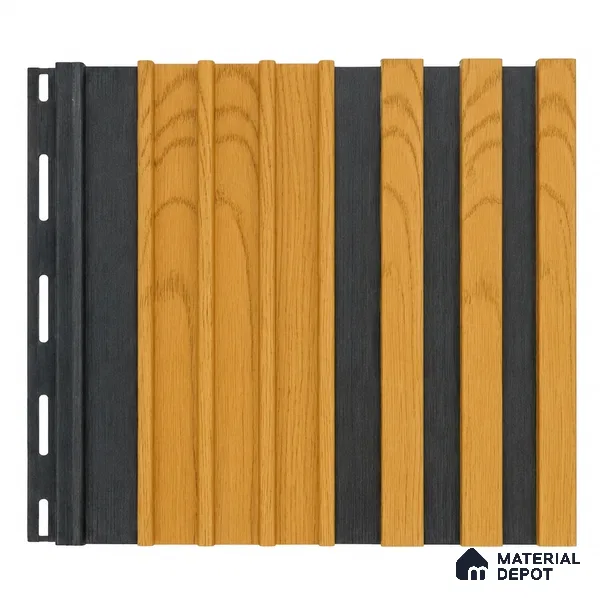 Gold Maple 10 ft x 0.89 ft (3060x270 mm) Unic Dual Tone Design Interior & Exterior Wall & Ceiling Panel - 15 mm | Suitable for Balcony, Facade & Open Area | Width is Subjected to 5% Variation