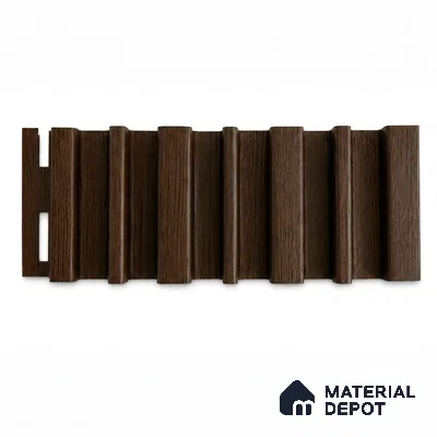English Nut 10 ft x 0.89 ft (3060x270 mm) Stripes Design Interior & Exterior Wall & Ceiling Panel - 20 mm | Suitable for Balcony, Facade & Open Area | Width is Subjected to 5% Variation