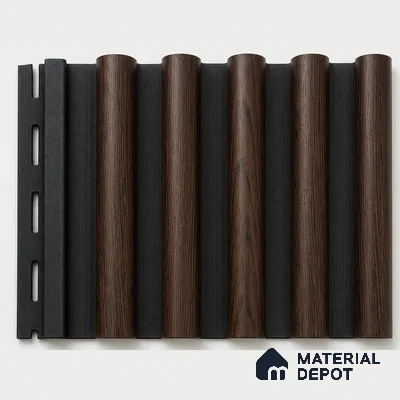 English Nut 10 ft x 0.7 ft (3060x215 mm) Dome Dual Black Design Interior & Exterior Wall & Ceiling Panel - 20 mm | Suitable for Balcony, Facade & Open Area | Width is Subjected to 5% Variation
