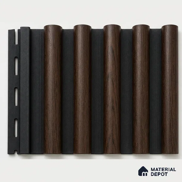 English Nut 10 ft x 0.7 ft (3060x215 mm) Dome Dual Black Design Interior & Exterior Wall & Ceiling Panel - 20 mm | Suitable for Balcony, Facade & Open Area | Width is Subjected to 5% Variation