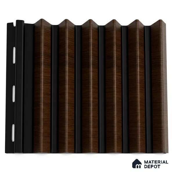 English Nut 10 ft x 0.85 ft (3060x260 mm) Prism Dual Tone Design Interior & Exterior Wall & Ceiling Panel - 21 mm | Suitable for Balcony, Facade & Open Area | Width is Subjected to 5% Variation