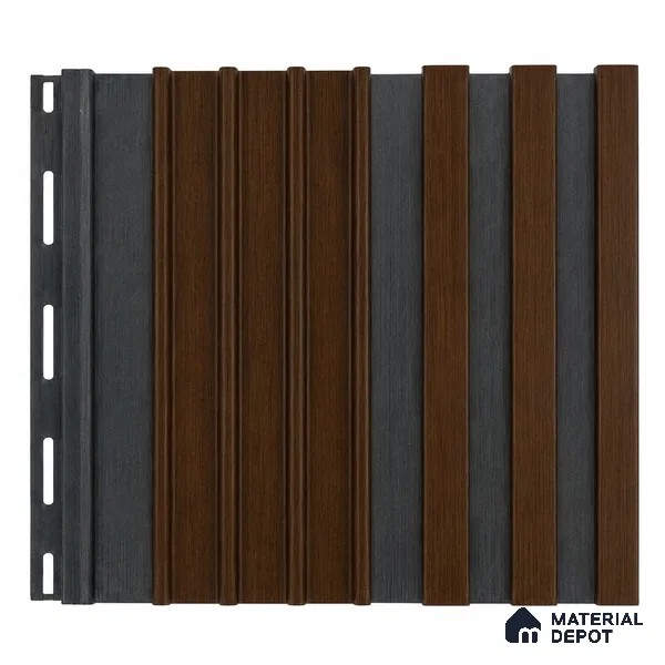 English Nut 10 ft x 0.89 ft (3060x270 mm) Unic Dual Tone Design Interior & Exterior Wall & Ceiling Panel - 15 mm | Suitable for Balcony, Facade & Open Area | Width is Subjected to 5% Variation