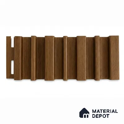 Oak Wood Ocre 10 ft x 0.89 ft (3060x270 mm) Stripes Design Interior & Exterior Wall & Ceiling Panel - 20 mm | Suitable for Balcony, Facade & Open Area | Width is Subjected to 5% Variation