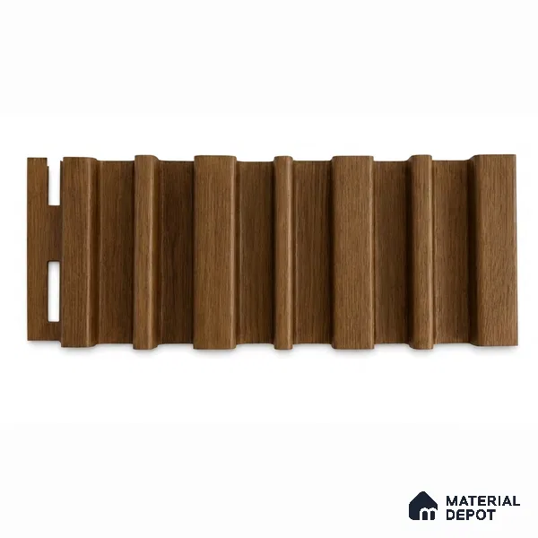 Oak Wood Ocre 10 ft x 0.89 ft (3060x270 mm) Stripes Design Interior & Exterior Wall & Ceiling Panel - 20 mm | Suitable for Balcony, Facade & Open Area | Width is Subjected to 5% Variation