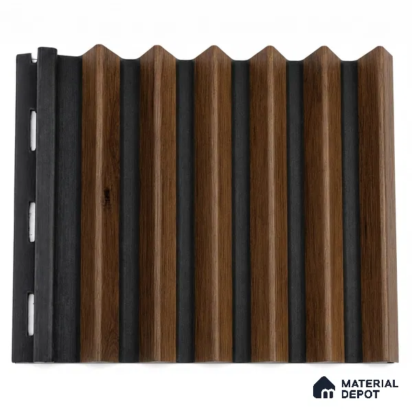 Oak Wood Ocre 10 ft x 0.85 ft (3060x260 mm) Prism Dual Tone Design Interior & Exterior Wall & Ceiling Panel - 21 mm | Suitable for Balcony, Facade & Open Area | Width is Subjected to 5% Variation
