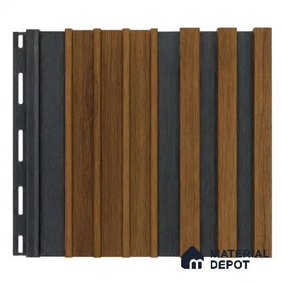 Oak Wood Ocre 10 ft x 0.89 ft (3060x270 mm) Unic Dual Tone Design Interior & Exterior Wall & Ceiling Panel - 15 mm | Suitable for Balcony, Facade & Open Area | Width is Subjected to 5% Variation