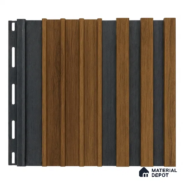 Oak Wood Ocre 10 ft x 0.89 ft (3060x270 mm) Unic Dual Tone Design Interior & Exterior Wall & Ceiling Panel - 15 mm | Suitable for Balcony, Facade & Open Area | Width is Subjected to 5% Variation