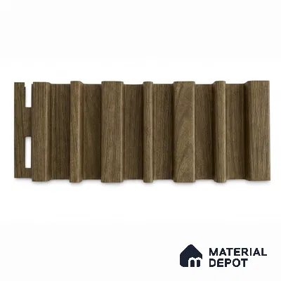 Spiced Walnut 10 ft x 0.89 ft (3060x270 mm) Stripes Design Interior & Exterior Wall & Ceiling Panel - 20 mm | Suitable for Balcony, Facade & Open Area | Width is Subjected to 5% Variation