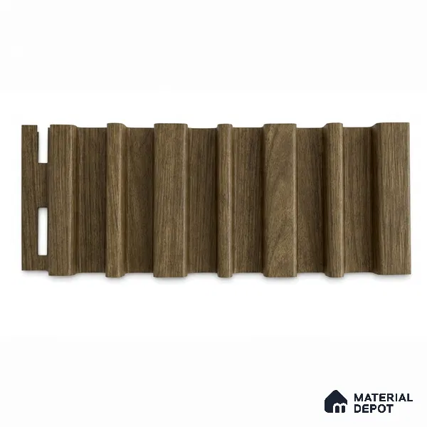 Spiced Walnut 10 ft x 0.89 ft (3060x270 mm) Stripes Design Interior & Exterior Wall & Ceiling Panel - 20 mm | Suitable for Balcony, Facade & Open Area | Width is Subjected to 5% Variation