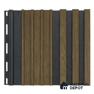 Spiced Walnut 10 ft x 0.89 ft (3060x270 mm) Unic Dual Tone Design Interior & Exterior Wall & Ceiling Panel - 15 mm | Suitable for Balcony, Facade & Open Area | Width is Subjected to 5% Variation
