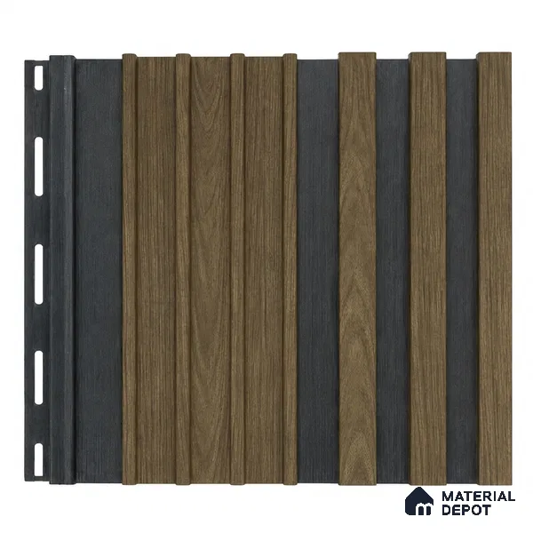 Spiced Walnut 10 ft x 0.89 ft (3060x270 mm) Unic Dual Tone Design Interior & Exterior Wall & Ceiling Panel - 15 mm | Suitable for Balcony, Facade & Open Area | Width is Subjected to 5% Variation