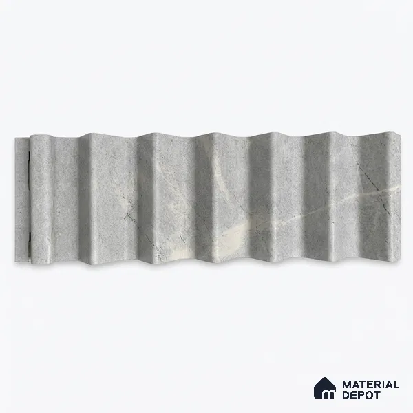 Armani Grey 10 ft x 0.85 ft (3060x260 mm) Prism Design Interior & Exterior Wall & Ceiling Panel - 21 mm | Suitable for Balcony, Facade & Open Area | Width is Subjected to 5% Variation