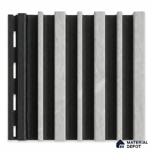 Armani Grey 10 ft x 0.89 ft (3060x270 mm) Stripes Dual Tone Design Interior & Exterior Wall & Ceiling Panel - 20 mm | Suitable for Balcony, Facade & Open Area | Width is Subjected to 5% Variation