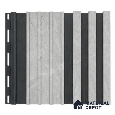 Armani Grey 10 ft x 0.89 ft (3060x270 mm) Unic Dual Tone Design Interior & Exterior Wall & Ceiling Panel - 15 mm | Suitable for Balcony, Facade & Open Area | Width is Subjected to 5% Variation