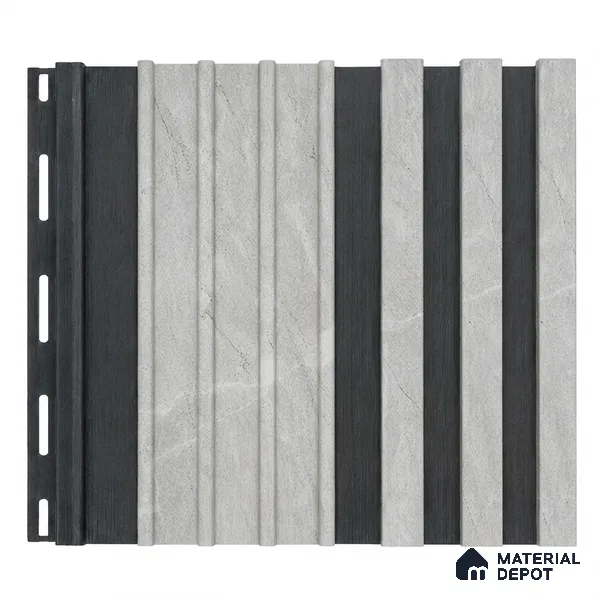 Armani Grey 10 ft x 0.89 ft (3060x270 mm) Unic Dual Tone Design Interior & Exterior Wall & Ceiling Panel - 15 mm | Suitable for Balcony, Facade & Open Area | Width is Subjected to 5% Variation