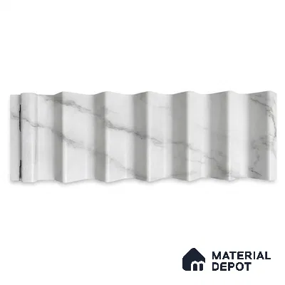 Royal Statuario 10 ft x 0.85 ft (3060x260 mm) Prism Design Interior & Exterior Wall & Ceiling Panel - 21 mm | Suitable for Balcony, Facade & Open Area | Width is Subjected to 5% Variation