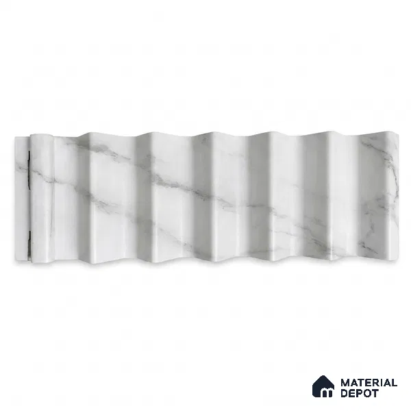 Royal Statuario 10 ft x 0.85 ft (3060x260 mm) Prism Design Interior & Exterior Wall & Ceiling Panel - 21 mm | Suitable for Balcony, Facade & Open Area | Width is Subjected to 5% Variation