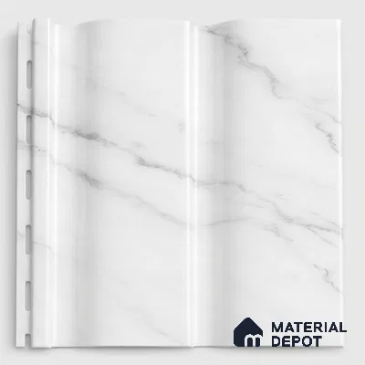 Royal Statuario 10 ft x 0.89 ft (3060x270 mm) Wave Design Interior & Exterior Wall & Ceiling Panel - 16 mm | Suitable for Balcony, Facade & Open Area | Width is Subjected to 5% Variation