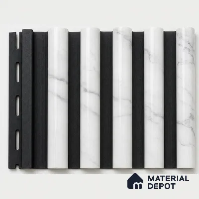 Royal Statuario 10 ft x 0.7 ft (3060x215 mm) Dome Dual Black Design Interior & Exterior Wall & Ceiling Panel - 20 mm | Suitable for Balcony, Facade & Open Area | Width is Subjected to 5% Variation