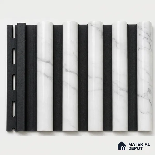 Royal Statuario 10 ft x 0.7 ft (3060x215 mm) Dome Dual Black Design Interior & Exterior Wall & Ceiling Panel - 20 mm | Suitable for Balcony, Facade & Open Area | Width is Subjected to 5% Variation