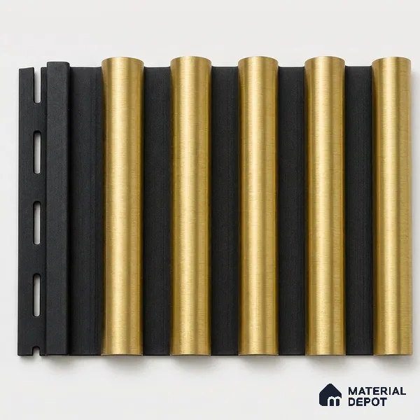 Oro 10 ft x 0.7 ft (3060x215 mm) Dome Dual Black Design Interior & Exterior Wall & Ceiling Panel - 20 mm | Suitable for Balcony, Facade & Open Area | Width is Subjected to 5% Variation