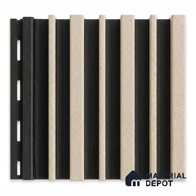 Linen Ivory 10 ft x 0.89 ft (3060x270 mm) Stripes Dual Tone Design Interior & Exterior Wall & Ceiling Panel - 20 mm | Suitable for Balcony, Facade & Open Area | Width is Subjected to 5% Variation