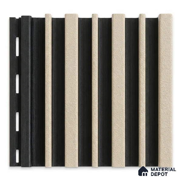 Linen Ivory 10 ft x 0.89 ft (3060x270 mm) Stripes Dual Tone Design Interior & Exterior Wall & Ceiling Panel - 20 mm | Suitable for Balcony, Facade & Open Area | Width is Subjected to 5% Variation
