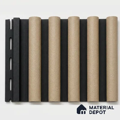 Linen Ivory 10 ft x 0.7 ft (3060x215 mm) Dome Dual Black Design Interior & Exterior Wall & Ceiling Panel - 20 mm | Suitable for Balcony, Facade & Open Area | Width is Subjected to 5% Variation